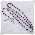 6mm Round Blue Stone Beads Jesus Rosaries, Stone Rosary (IO-cr362)